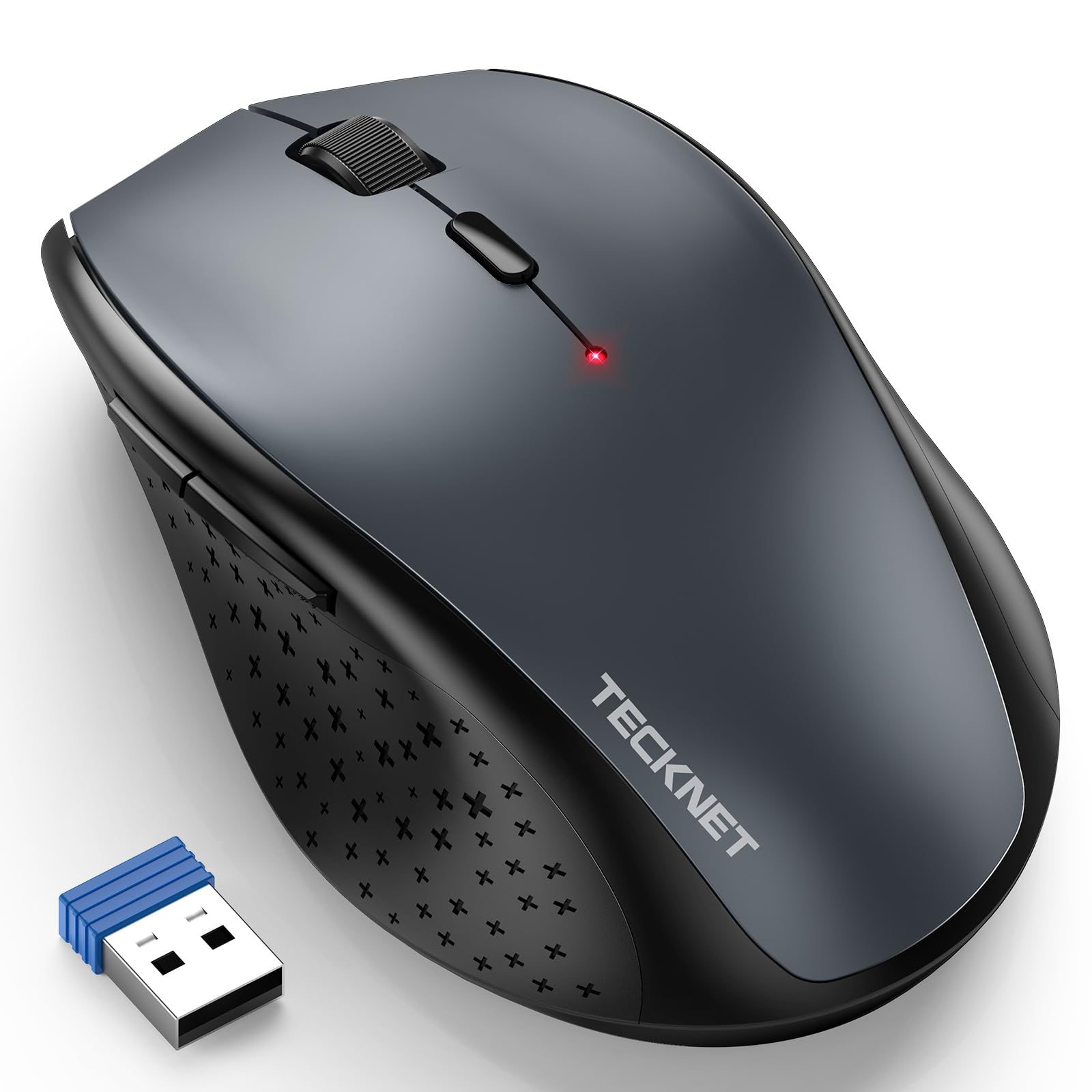 Tecknet Wireless Mouse for Laptop, 4800 DPI Optical Computer Mice, Grey - Sold by TerraGrow-EU / FBA (Prime Members)