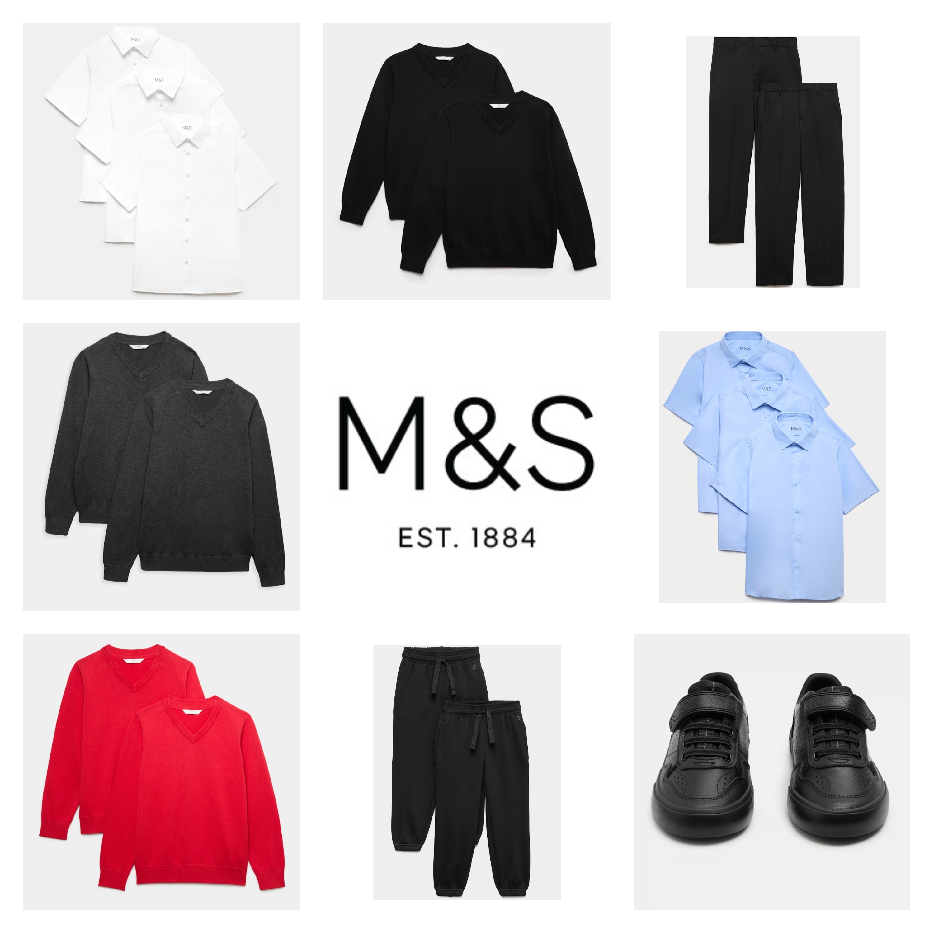 20% Off all School Uniform - 3 Pack Boys' Easy Iron School Shirts (2-16 Yrs) + Free C&C