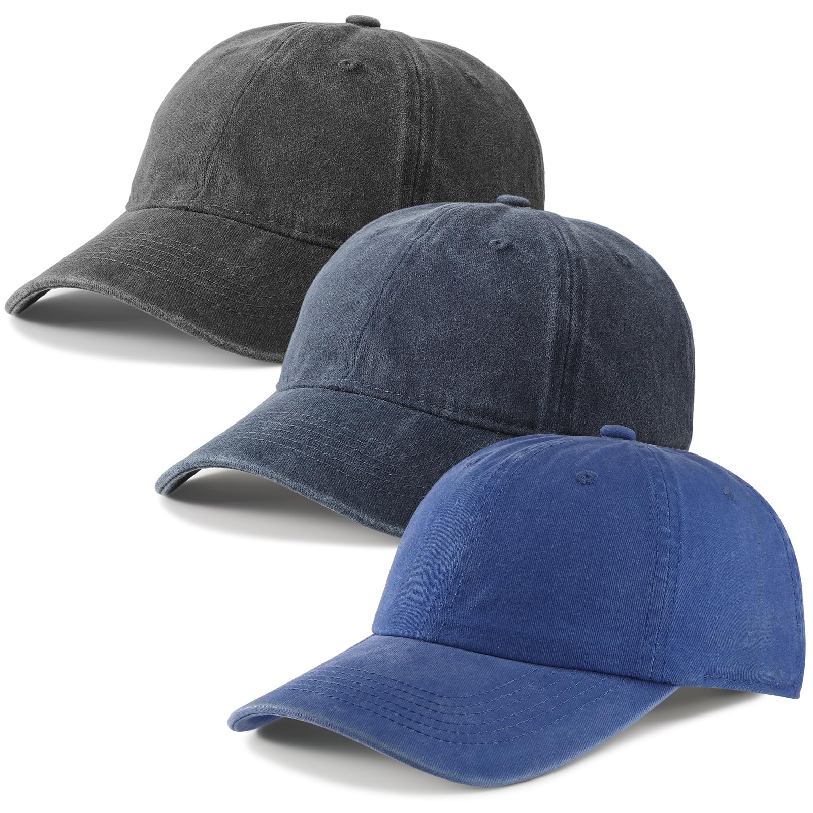 ViEinkaufen 3 Pack Distressed Baseball Vintage Washed Hat - Sold by SNOWmei FBA