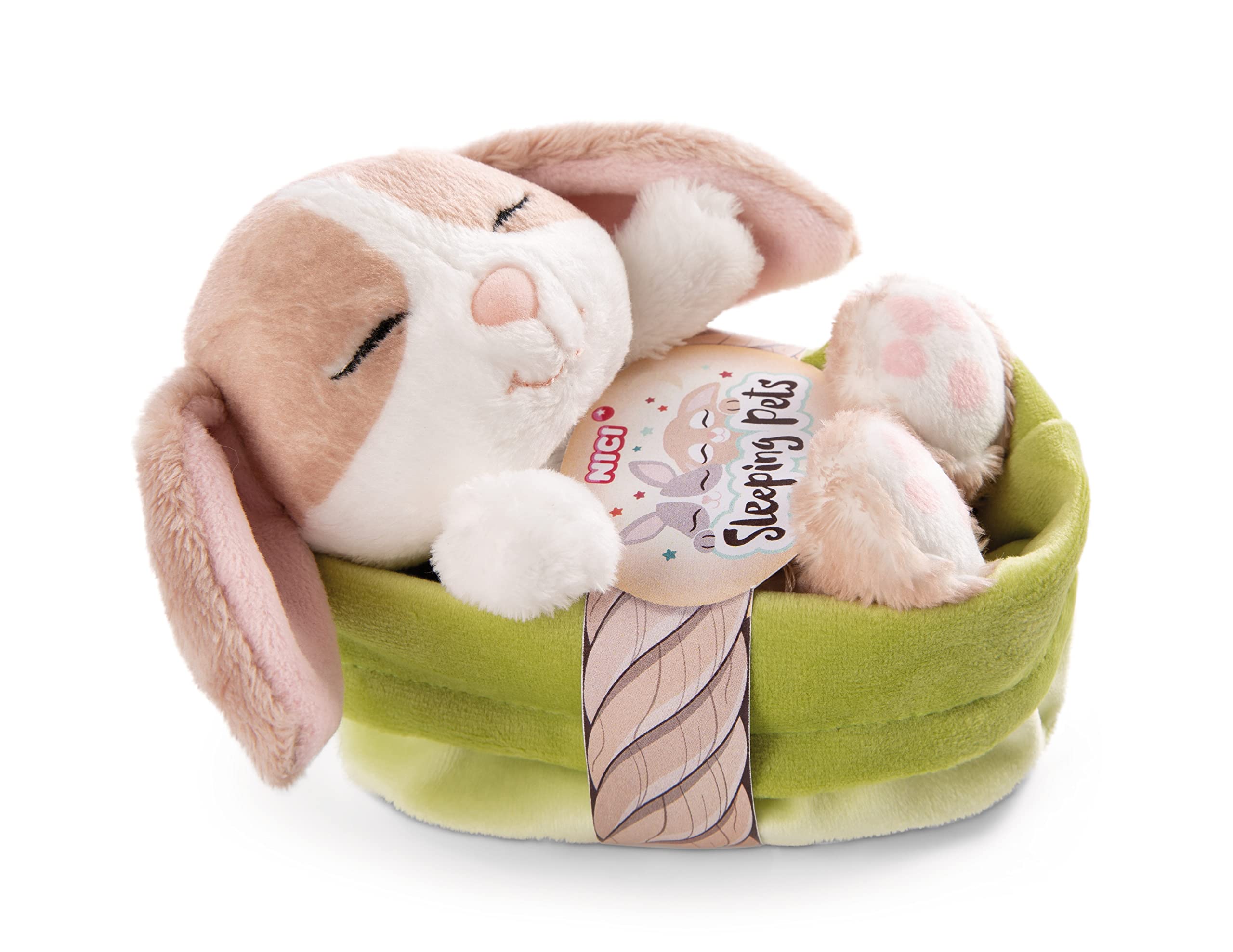 NICI Cuddly Toy Rabbit Cappuccino 12 cm - Soft Plush Toy Cute Plush Toy in Basket