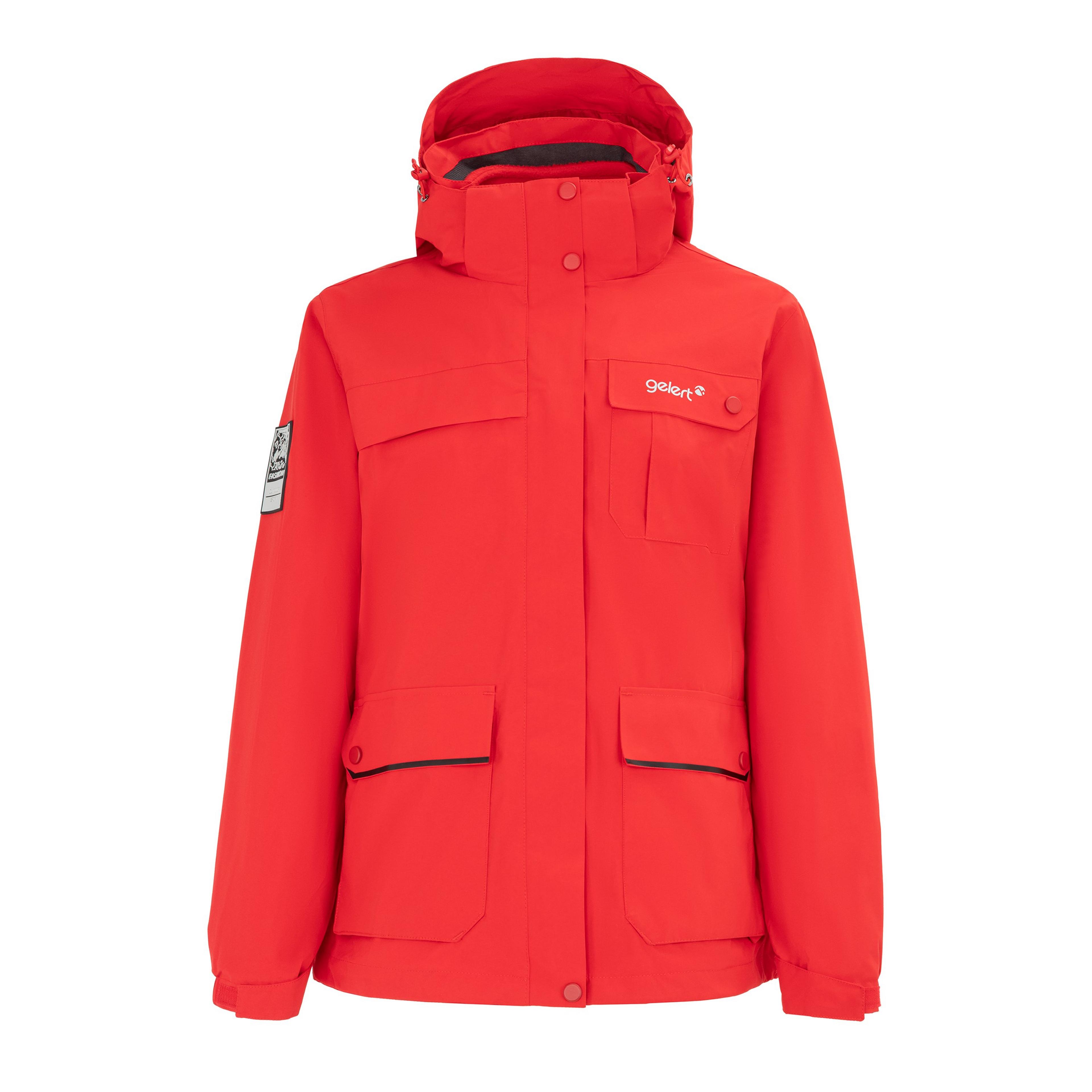 Gelert Women's 3-in-1 Windproof Fleece Lined Detachable Hood Long Sleeve Jacket, Red - Sizes 6 & 8