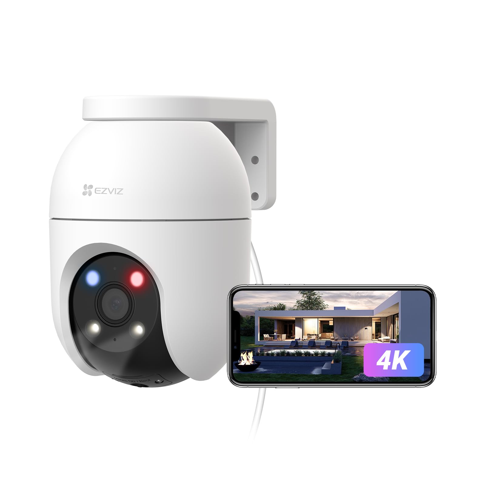 EZVIZ PTZ Security Camera Outdoor Wired, 360° Auto Tracking, C8c 4K 4MM | AI Human Vehicle Detection - Sold by Ezviz Direct / FBA