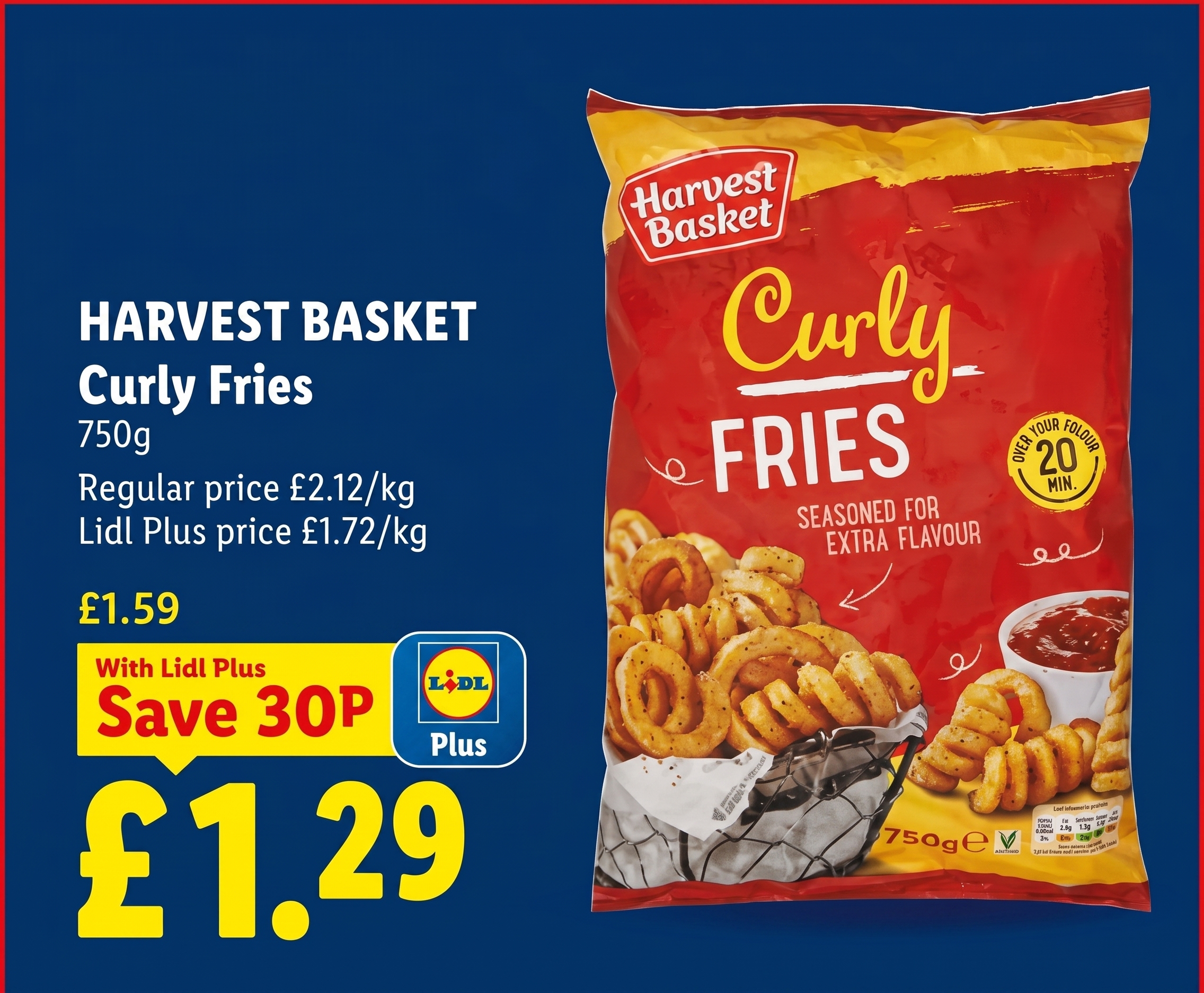 Lidl Harvest Basket Curly Fries 750g – with Lidl Plus