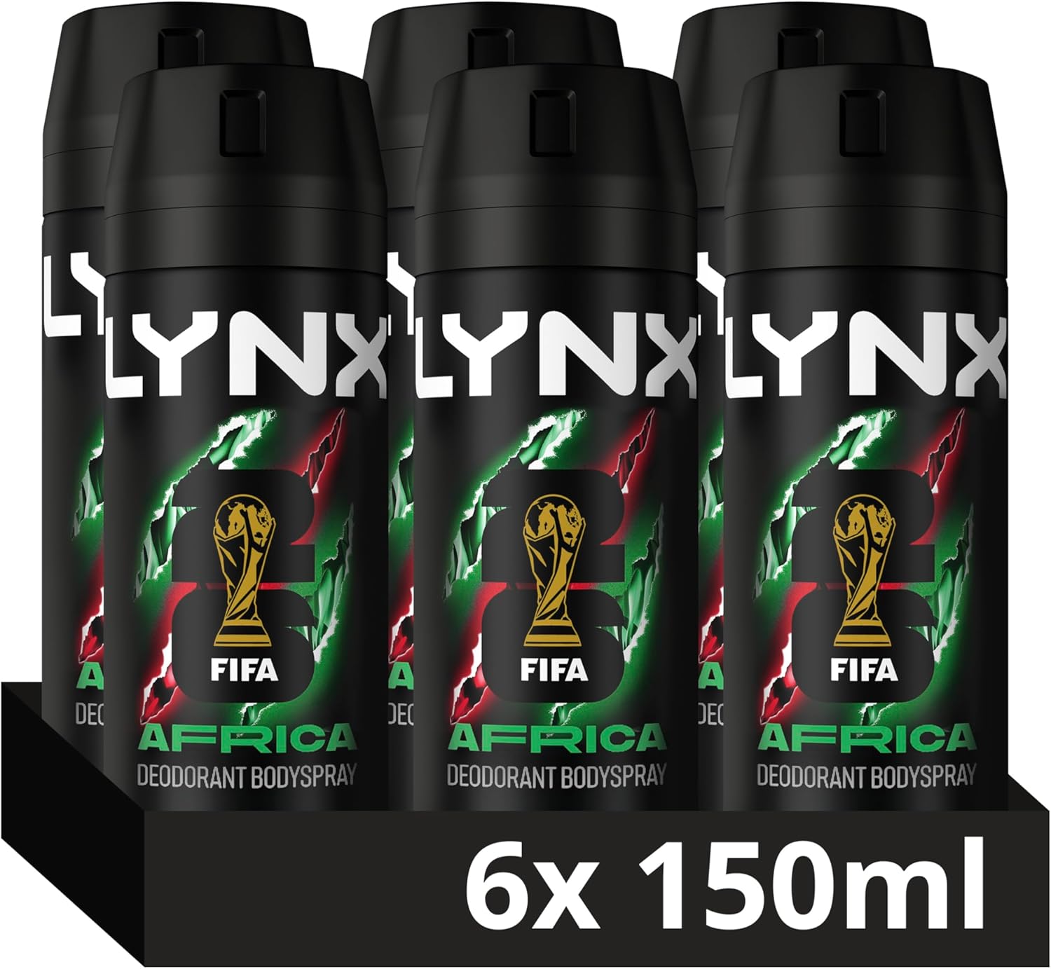 Lynx Africa the G.O.A.T. of fragrance Aerosol Body Spray 6x150ml