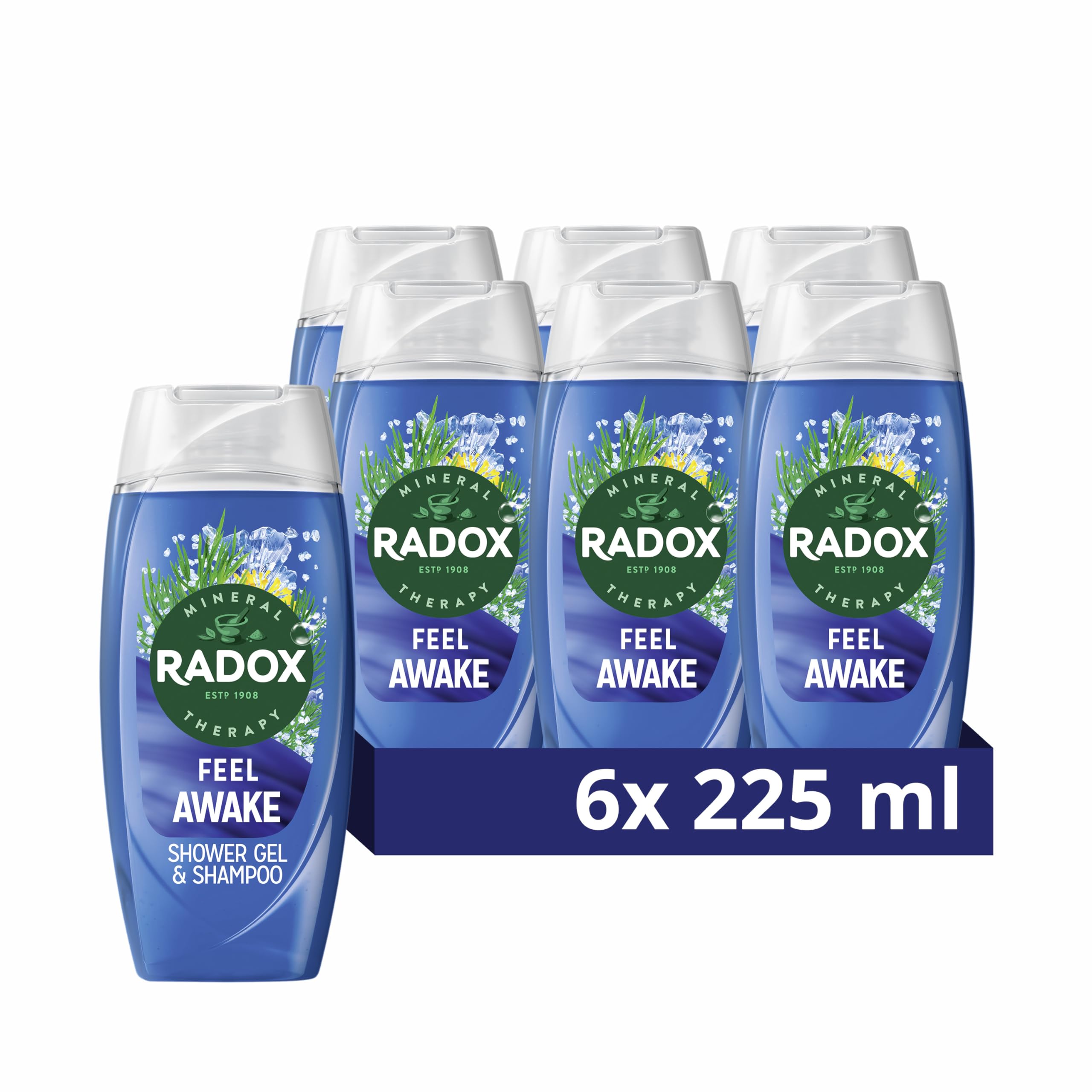 Radox Mineral Therapy Feel Awake 2-in-1 Shower Gel & Shampoo Body Wash 6 x 225ml ( £4.50 with voucher + Max s&s)