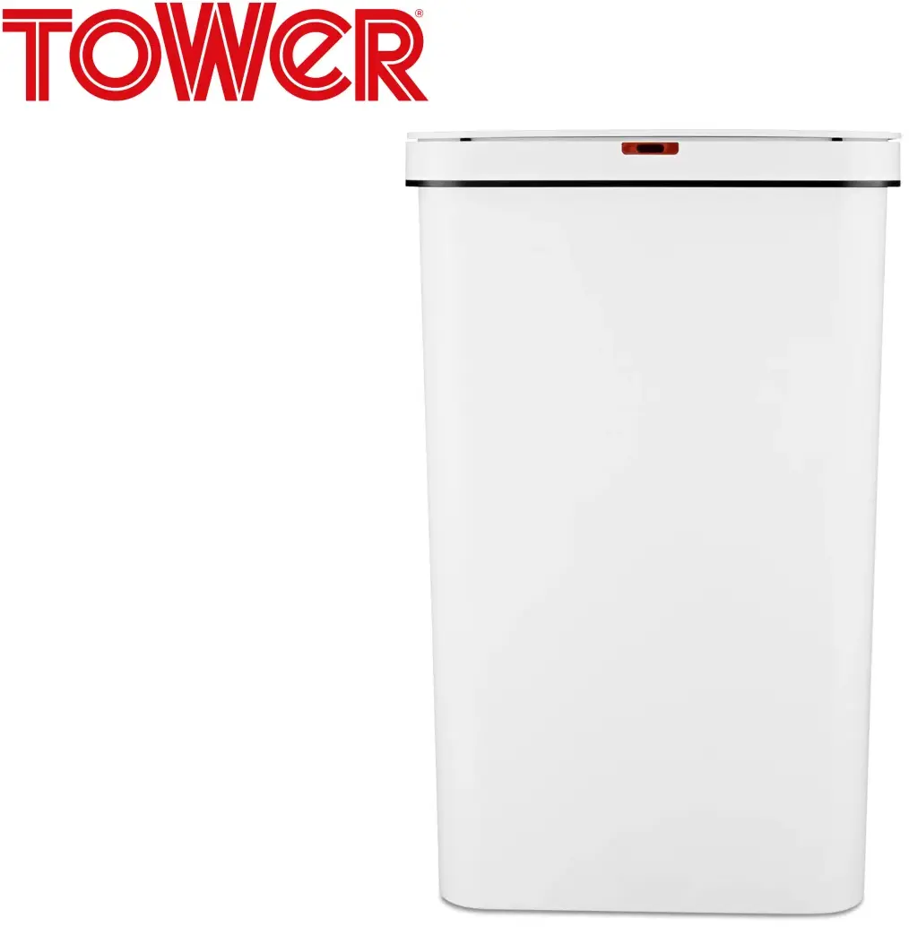 TOWER 50L Sensor Bin - white/grey