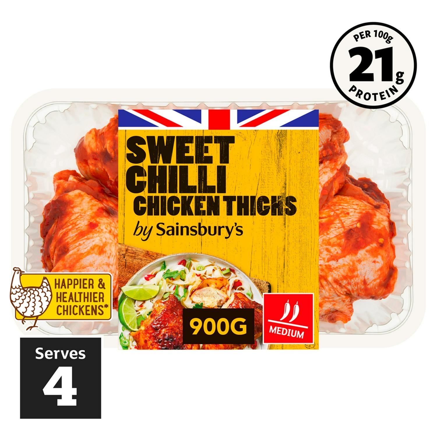 Sainsbury's Sweet Chilli Chicken Thighs 900g - Nectar Price