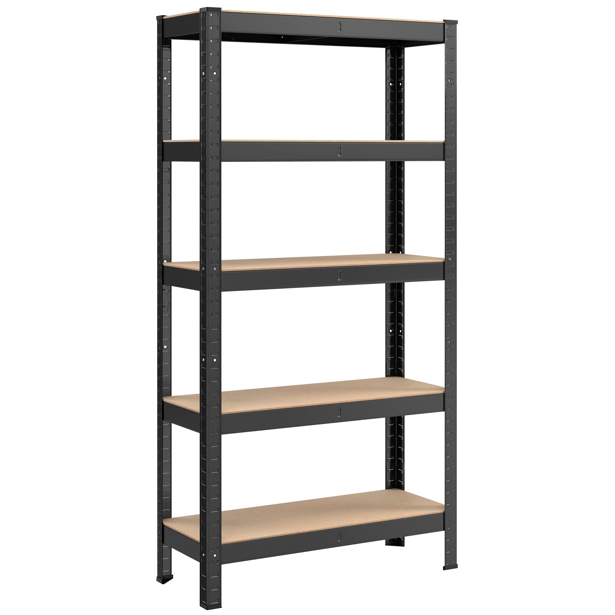 SONGMICS 5-Tier Shelving Unit, Steel Shelving Unit for Storage, Boltless Assembly, Load Capacity 650 kg, 30 x 75 x 150 cm - Black / Blue