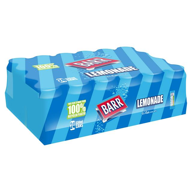 Barr 24 x 330ml Lemonade Flavoured Fizzy Drink Cans - Instore Berryden