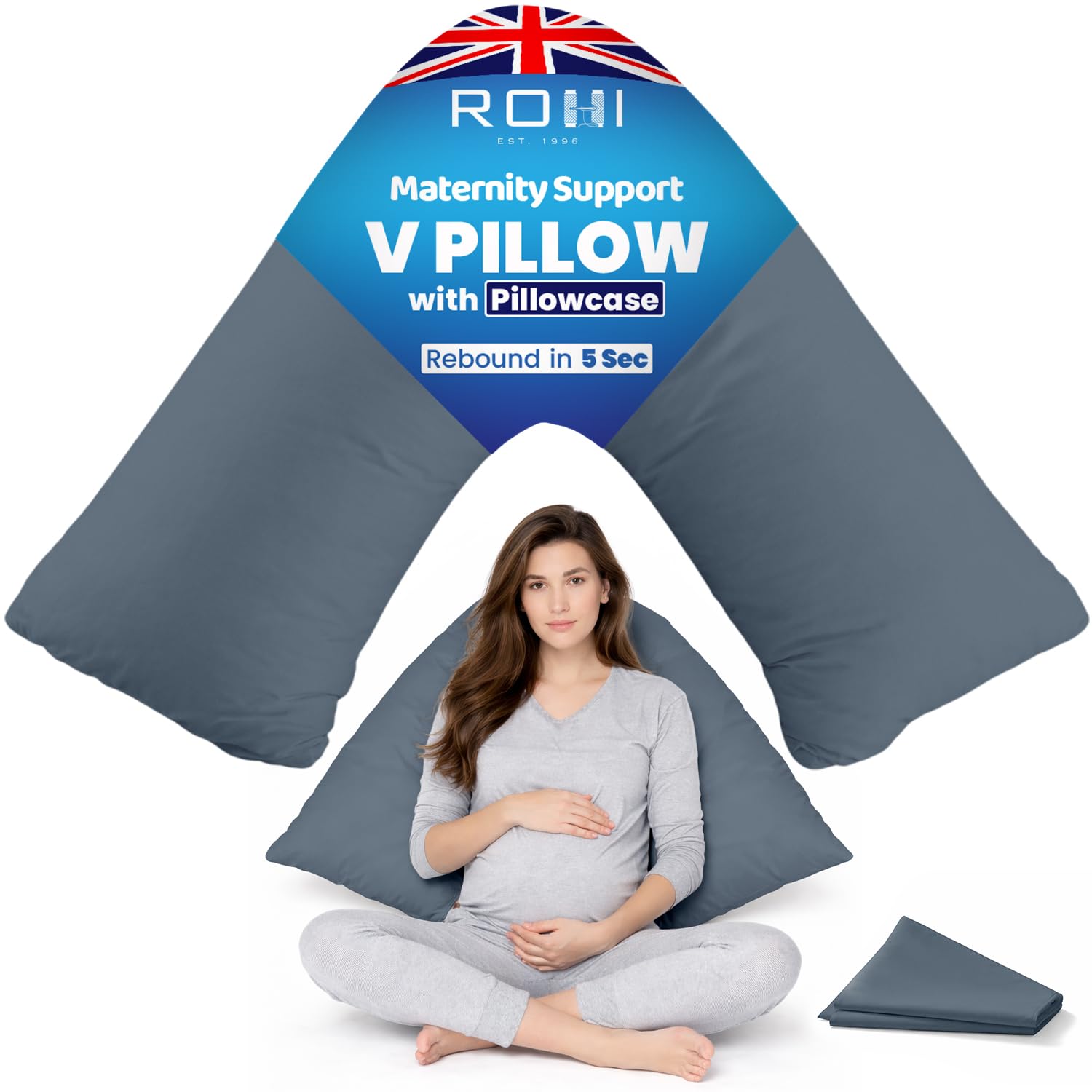 Rohi Orthopaedic V Pillow with Pillowcase - Anti Allergy Triangle Pillow - Sold & Shipped by Rohi Home