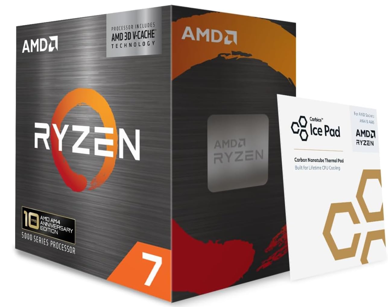 AMD Ryzen 7 5800X3D Processor 10th Anniversary (8 Cores/16 Threads, Socket AM4, 105W TDP, 100 Mo Cache, No Heatsink)