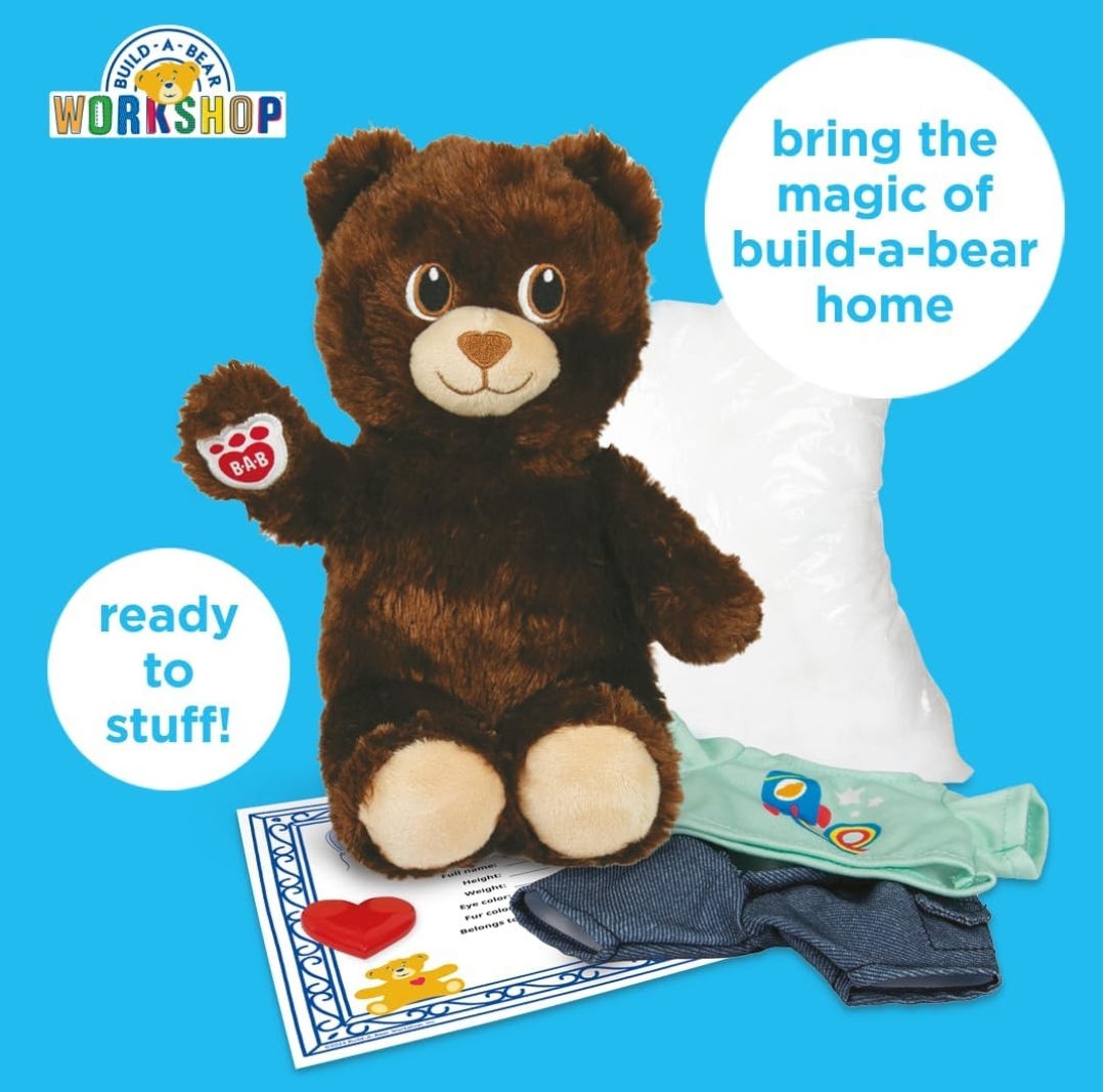 Build A Bear Furtastic Bear & Outfit Pack (Bear Toy £7) - Includes Heart and Birth Certificate - Free C&C