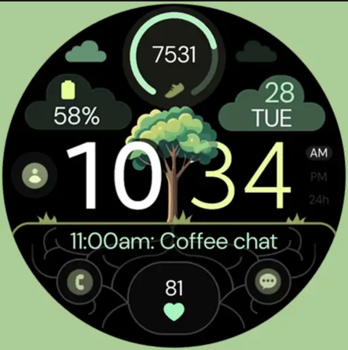 Digital Tree v3 Watch Face by Monkey's Dream