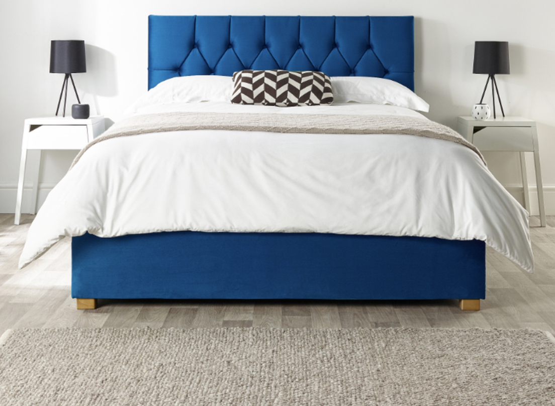 Catherine Lansfield Boutique Ottoman Bed in Navy Velvet | Superking | King | Small Double. Sold & dispatched by Aspire Furniture Ltd