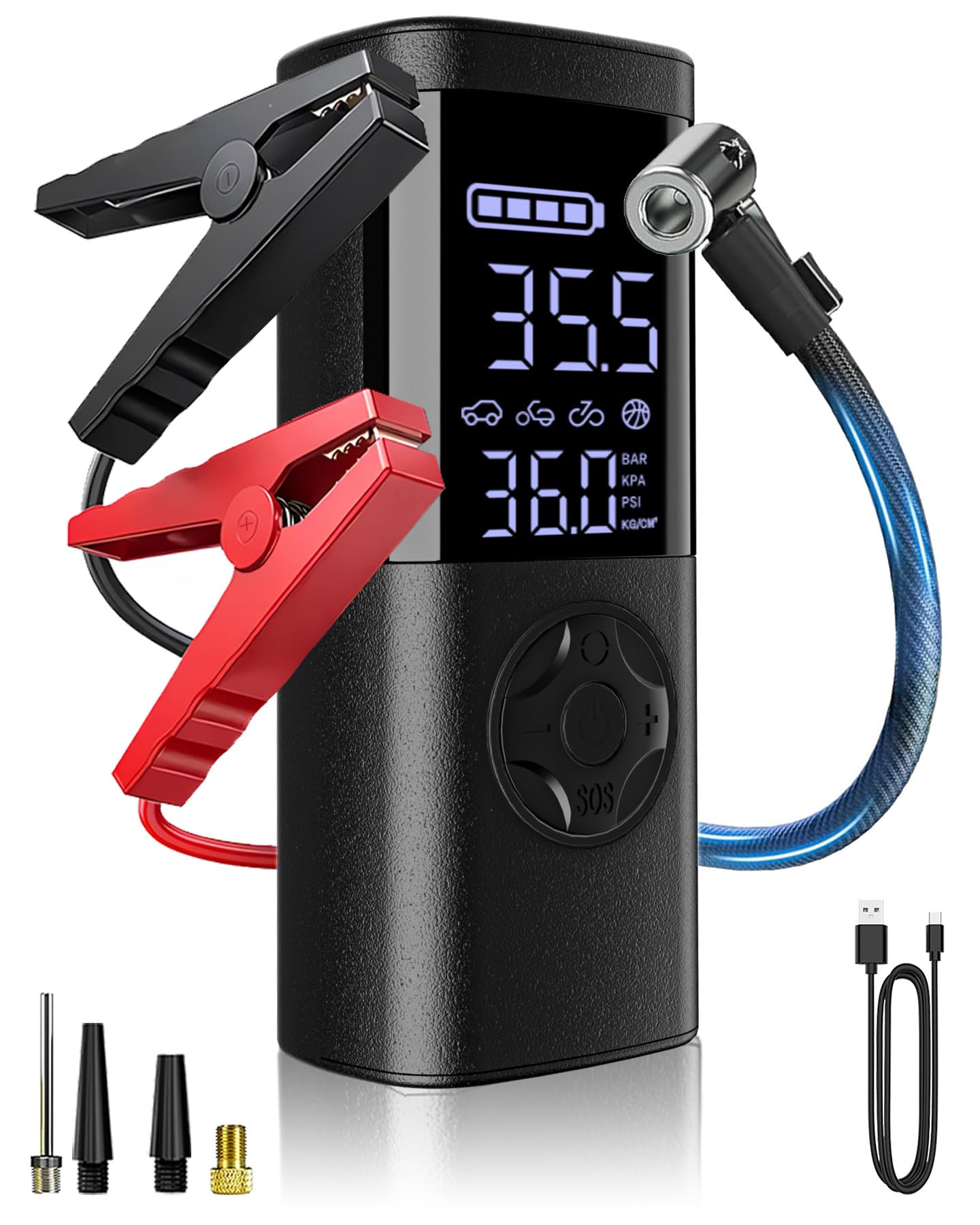 TEMOLA Jump Starter Power Pack with Air Compressor 150PSI - Sold by Temola Store / FBA