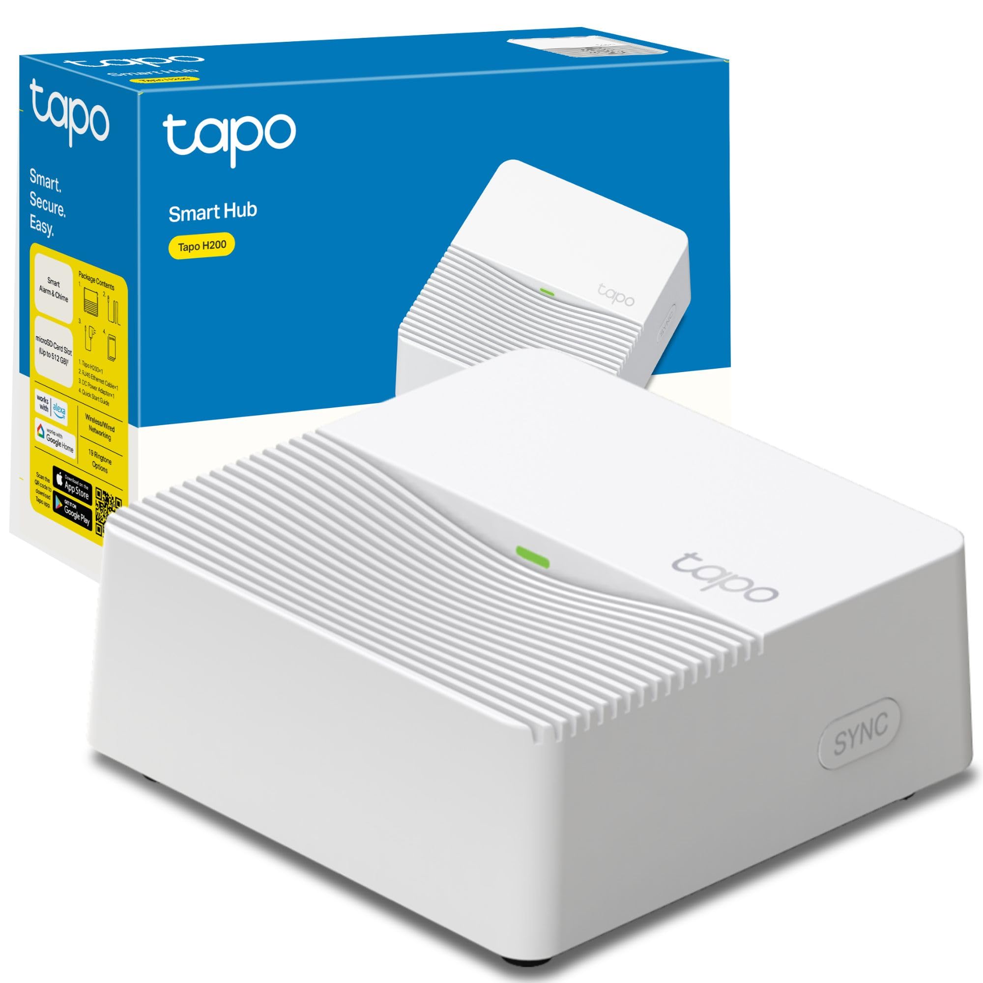 Tapo H200 Smart Hub with Alarm & Chime, Works with Switches, Buttons, Sensors, Cameras and Video Doorbells, Connect Up to 64+4 Devices.