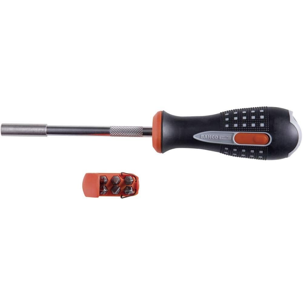 Bahco 808050 1/4" Ratcheting Bit Holder Screwdriver with 6 Bits - Shipper / Seller PrimeTools