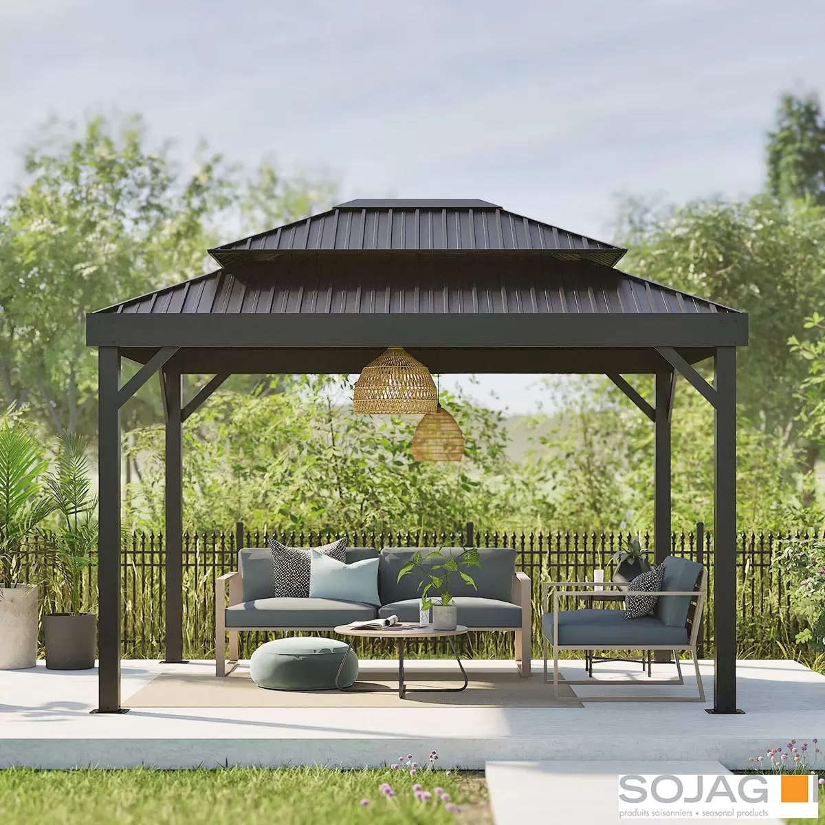 Sojag Alma 10ft x 14ft (3 x 4.23m) Gazebo with Double Roof with Mosquito Netting