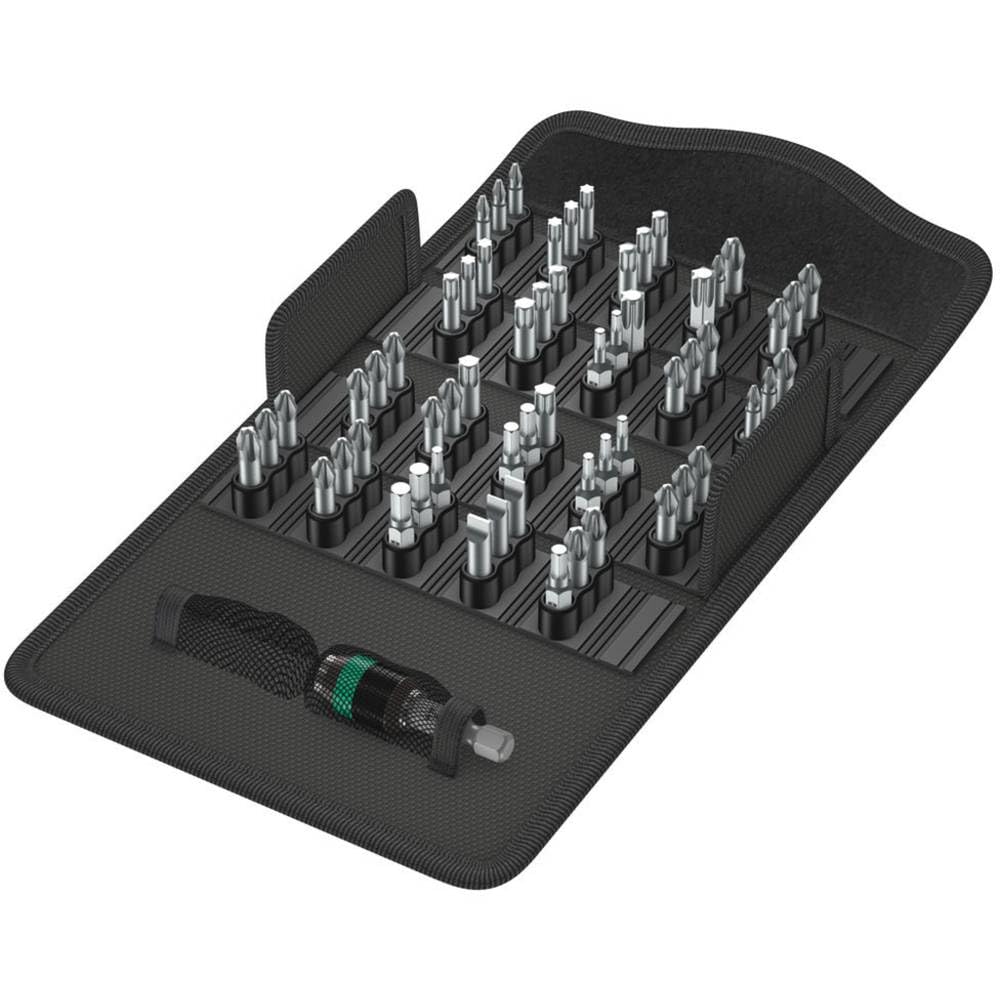 Wera Bit-Safe 61 Universal 1 Bits and Rapidaptor bit Holder Set in Pouch, 61pc, 05057122001