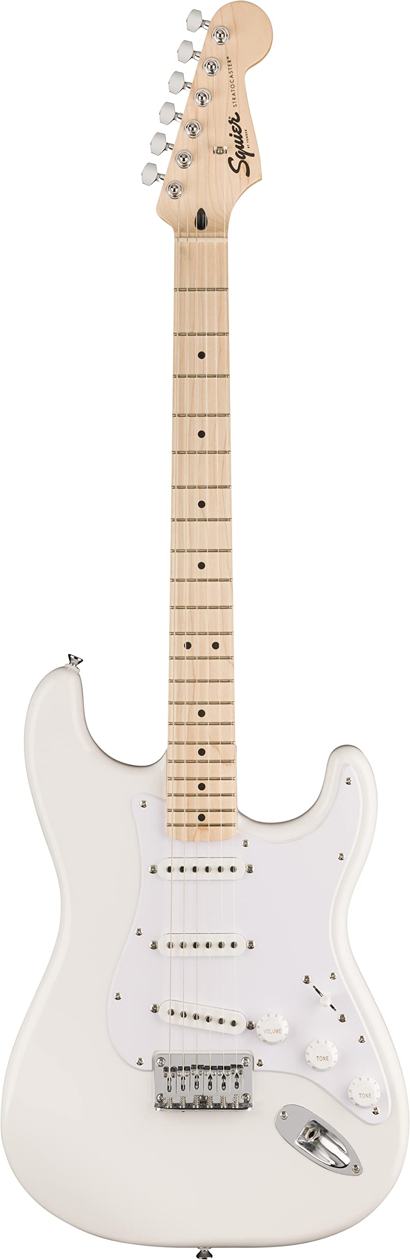 Squier by Fender Sonic Stratocaster HT Beginner Guitar - Arctic White - with Free Subscription to Fender Play Online