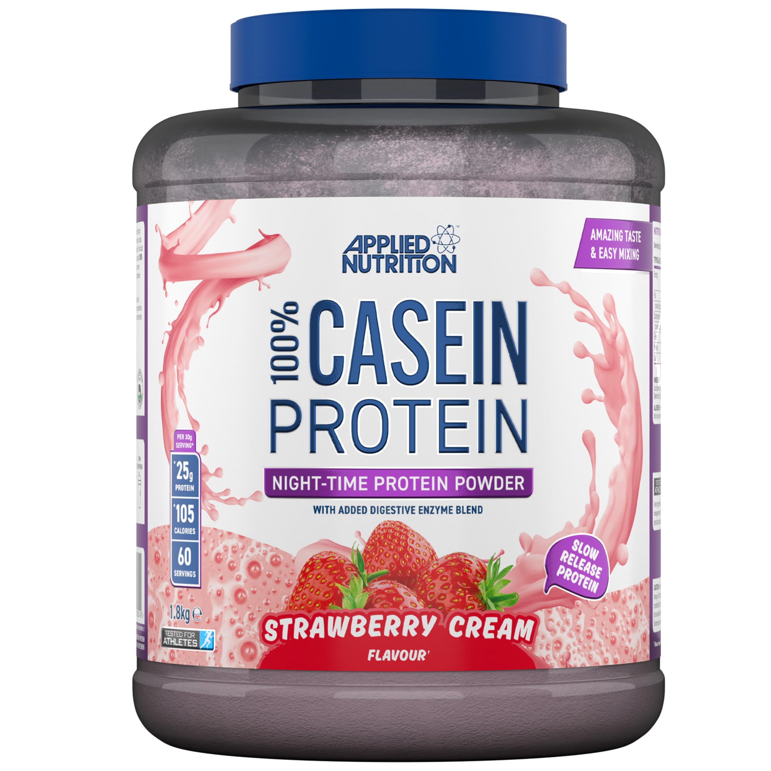 3x 1.8kg Applied Nutrition Casein Protein Powder (Strawberry Cream) - 3 for 2 (£69.67 for 5.4kg with full S&S discount)