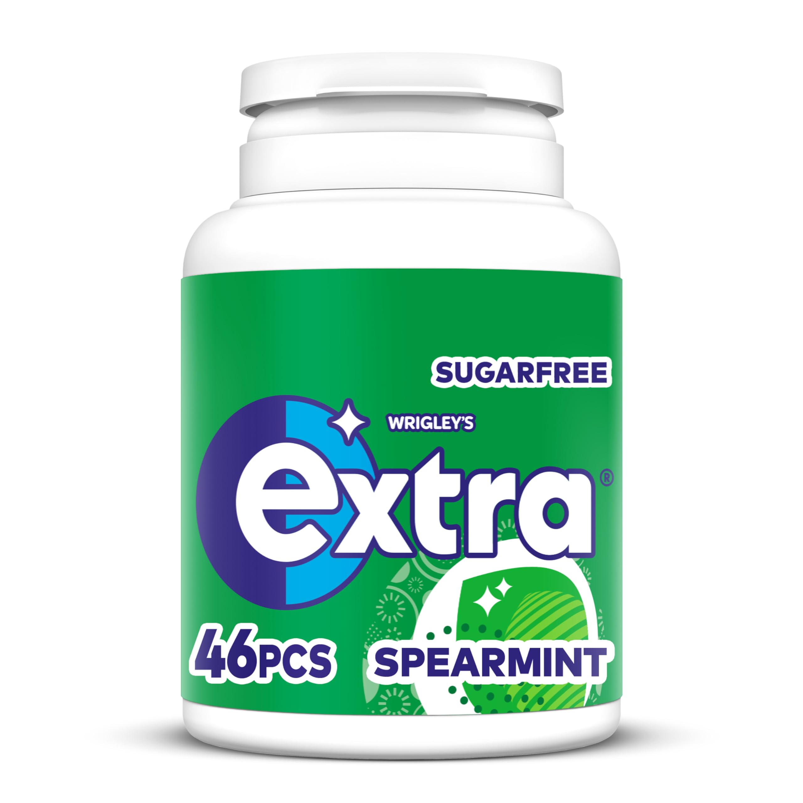 Wrigley's Extra Chewing Gum, Spearmint Flavour, 46 pieces, Sugar Free Chewing Gum Bottle with Xylitol - S&S £1.69