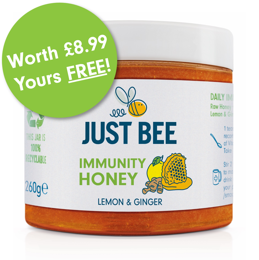 Free 260g Just Bee Immunity Honey, Lemon & Ginger Flavour - Just Pay Postage