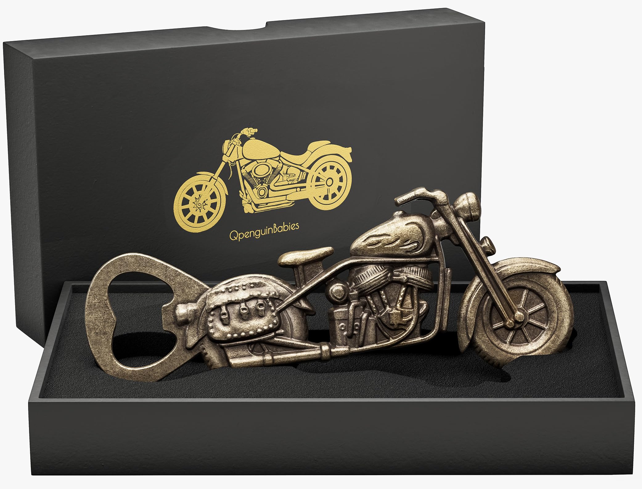 QpenguinBabies Motorbike Beer Bottle Opener With Presentation Box - Sold By Owlbbabies/FBA