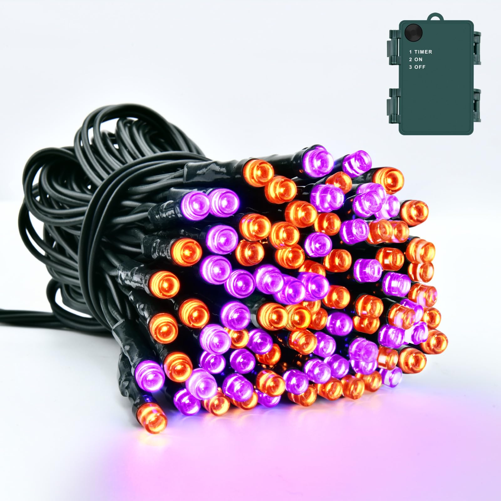 Dalugo Halloween Decoration Lights, 5M 50 LED Orange Purple Fairy Lights with Timer,IP65 Waterproof - Prime Price Sold by Dalugo / FBA