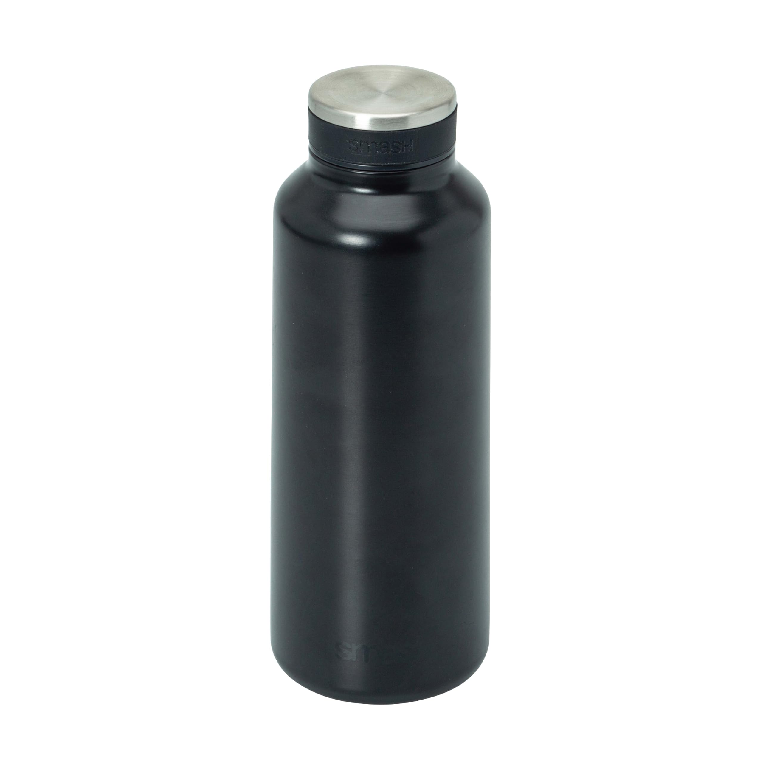 Smash Stainless Steel Double Wall Screw Top 500ml Rivus Water Bottle Black Double Wall