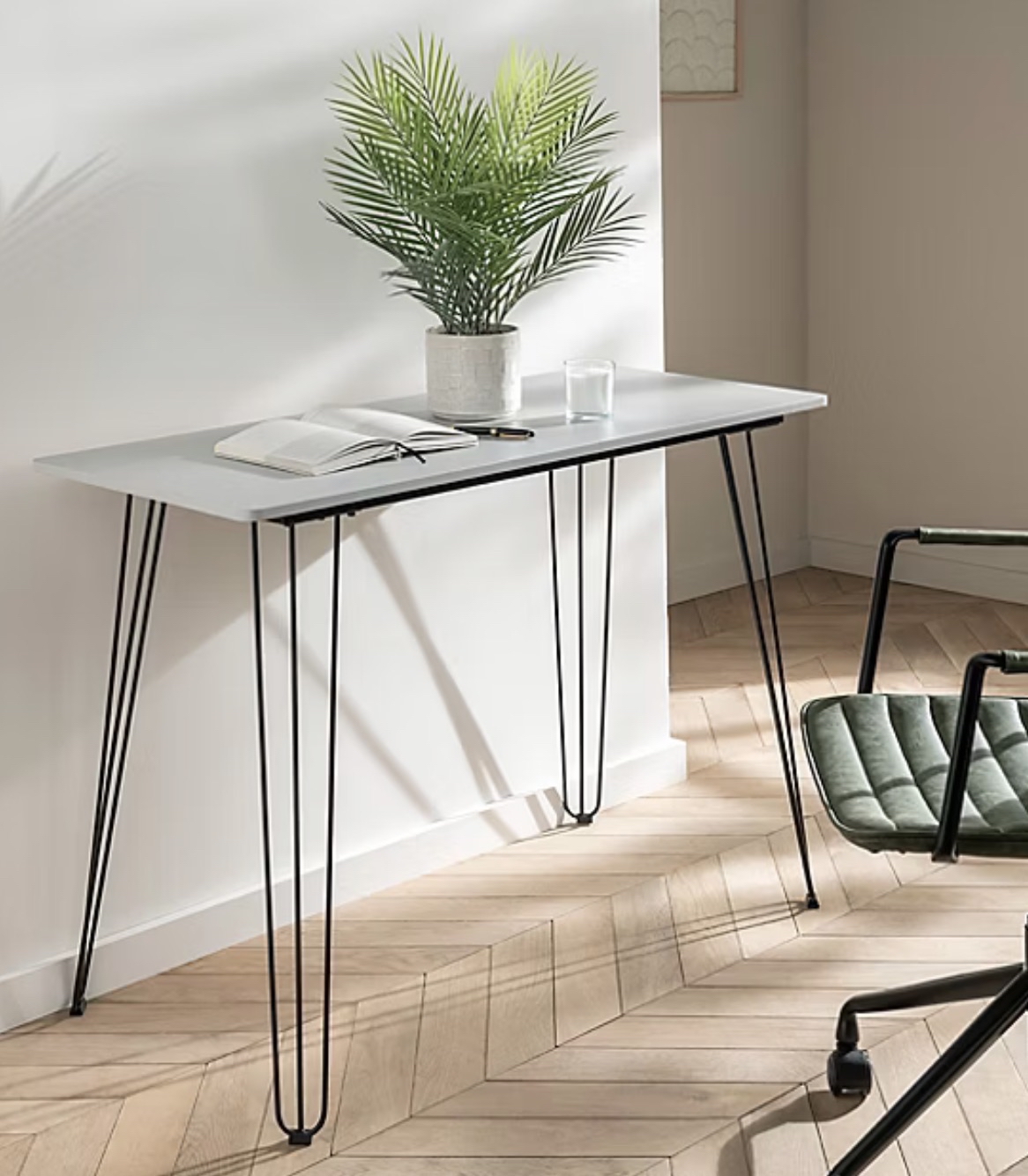 Grey Desk, Metal Legs
