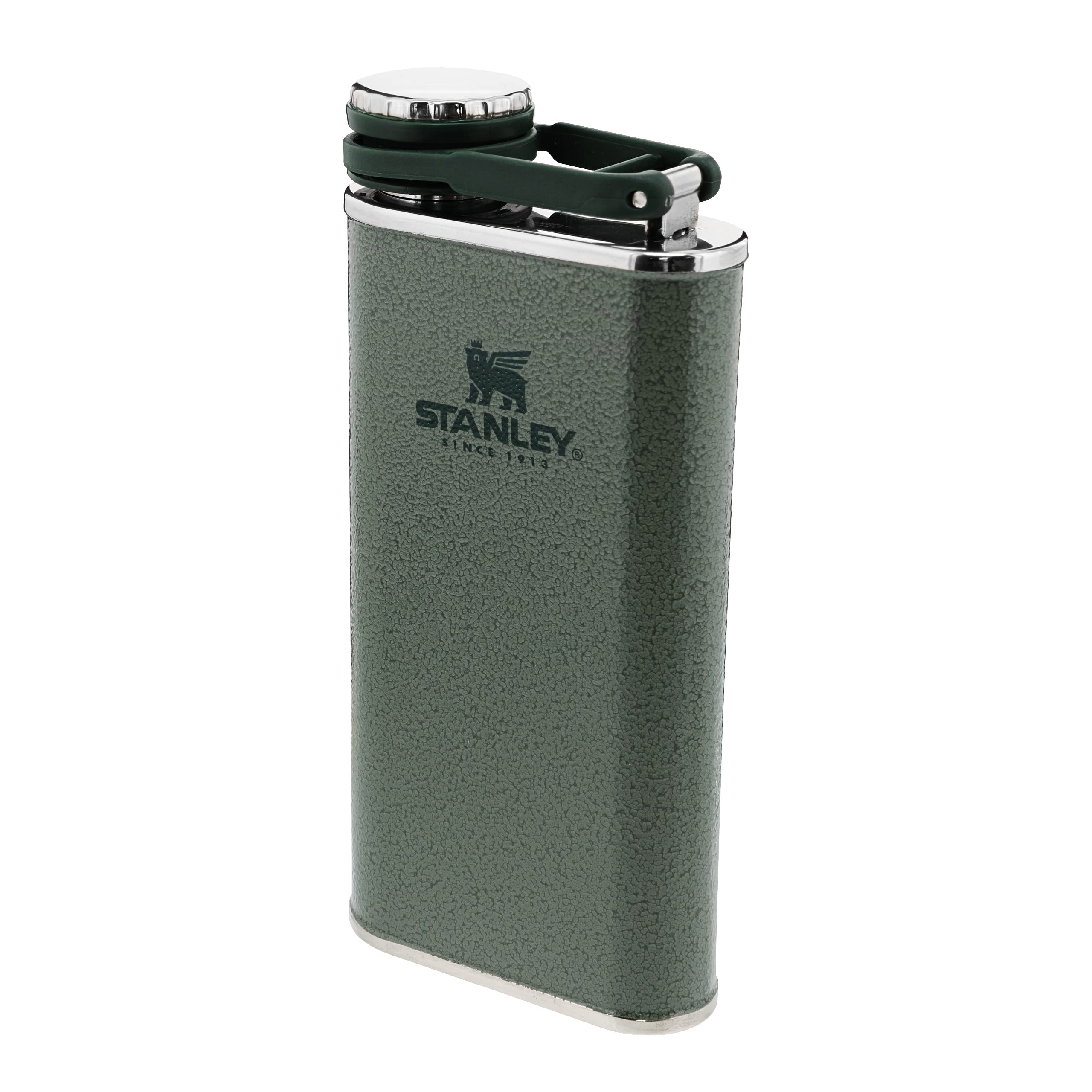 Stanley 1913 Classic Wide Mouth Hip Flask 0.23L - Hammertone Green | Wide Mouth - BPA-Free - Leakproof - Stainless Steel Hip Flask