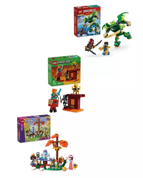 Lego Mix - Mandalorian & Grogu's Speeder Bike, Dragon-Mech, Tea Party, Spiderman or Nether Lava sets