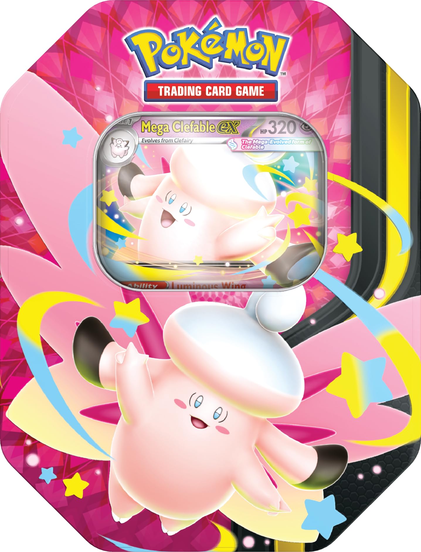 Pokémon TCG: Mega Moonlit Tin - Mega Clefable ex (4 boosters & 1 foil promo card) - Invite Only