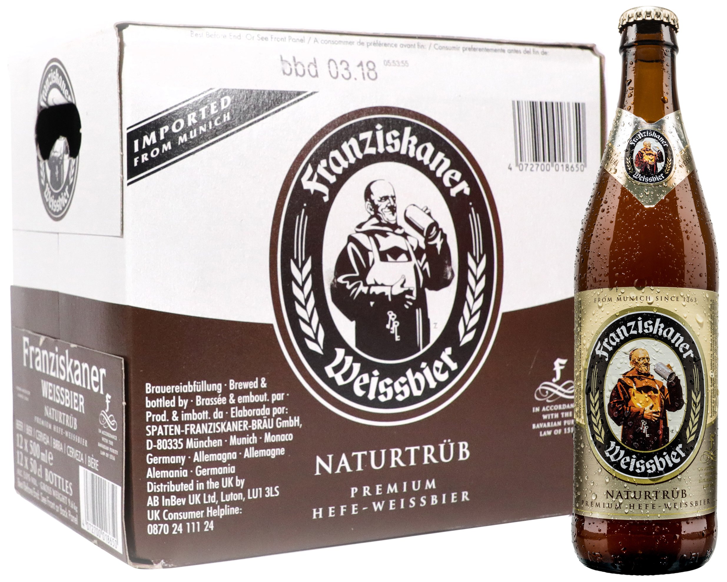 Franziskaner Weissbier Beer, 12 x 500ml - With Voucher