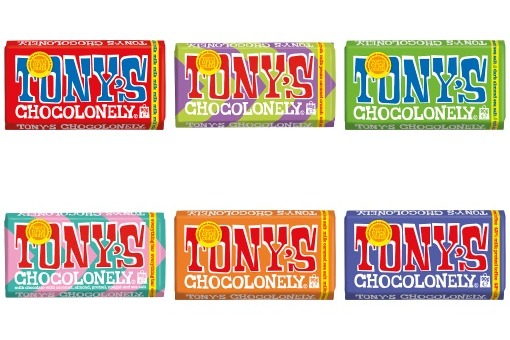Tony's Chocolonely Milk/ Milk Pecan Caramel Crunch/ Everything Bar/ Milk Caramel Sea Salt/ Dark Almond Sea Salt/ 42% Milk Pretzel Toffee 90g