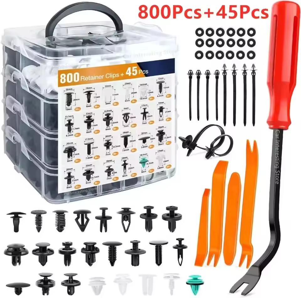 Car Fastener Clip Kit 680pc and 5 tools - with code - New customer - Car Interesting Items Store