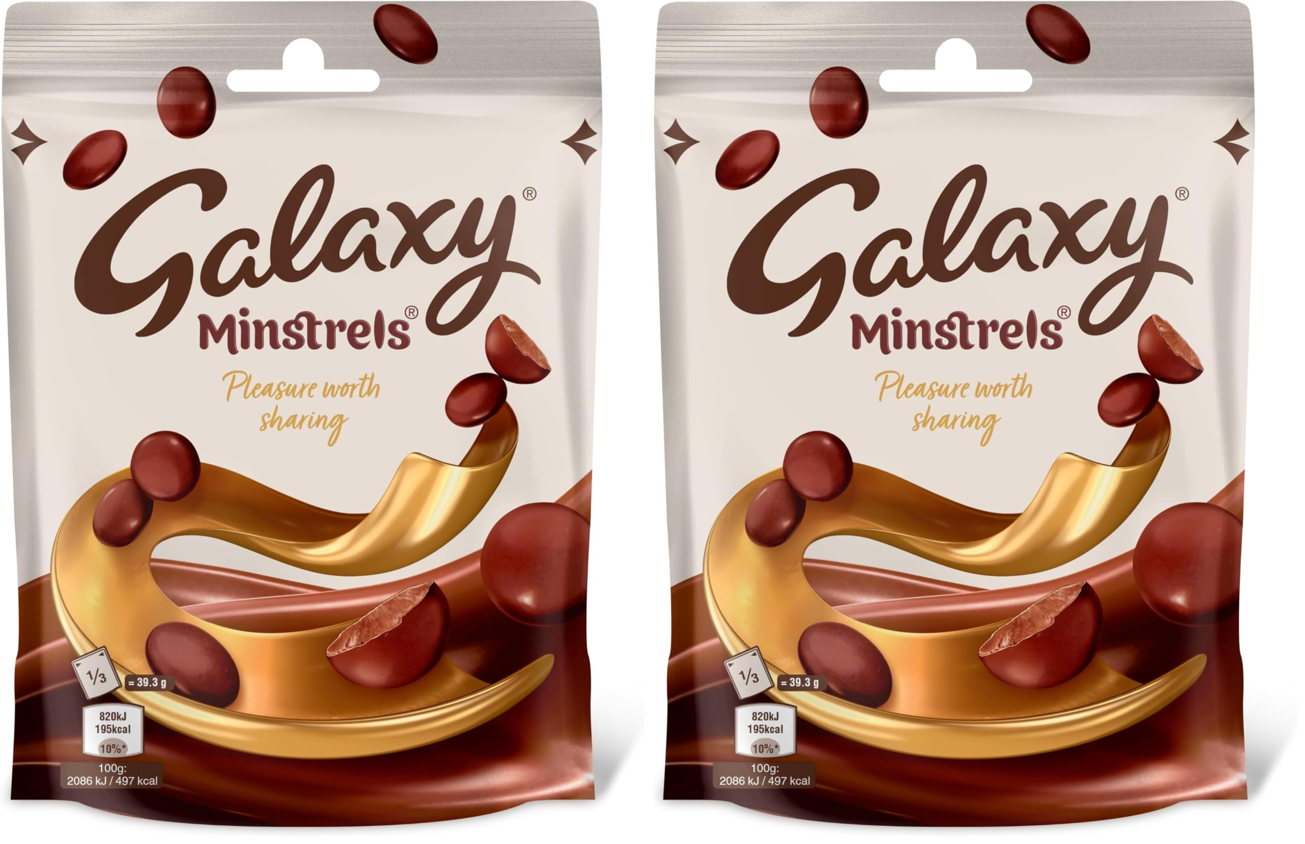 Galaxy Minstrels Milk Chocolate Pouch Bag 118g (Pack of 2) - S&S £2.70