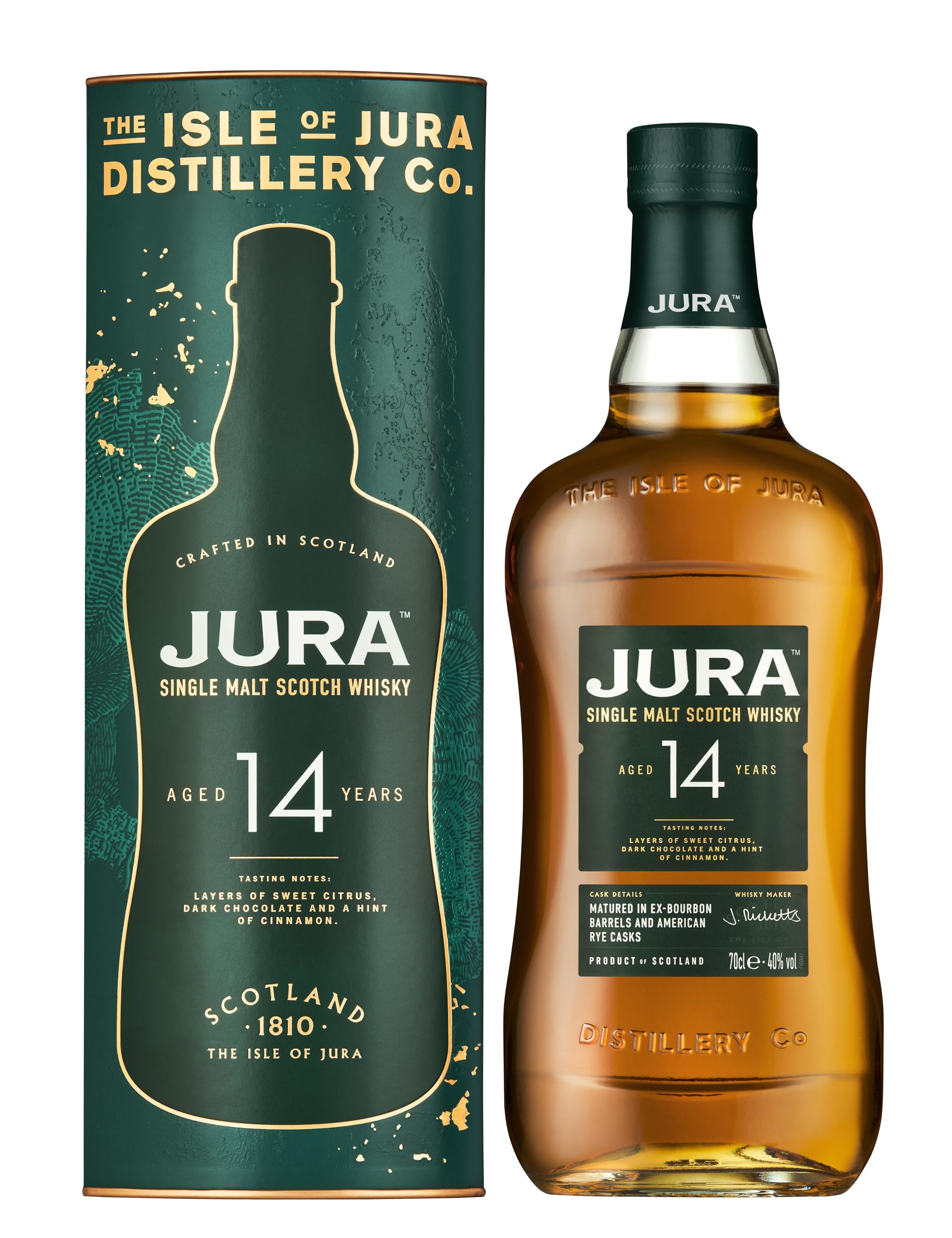 Jura 14 Year Old American Rye Single Malt Scotch Whisky 70 cl