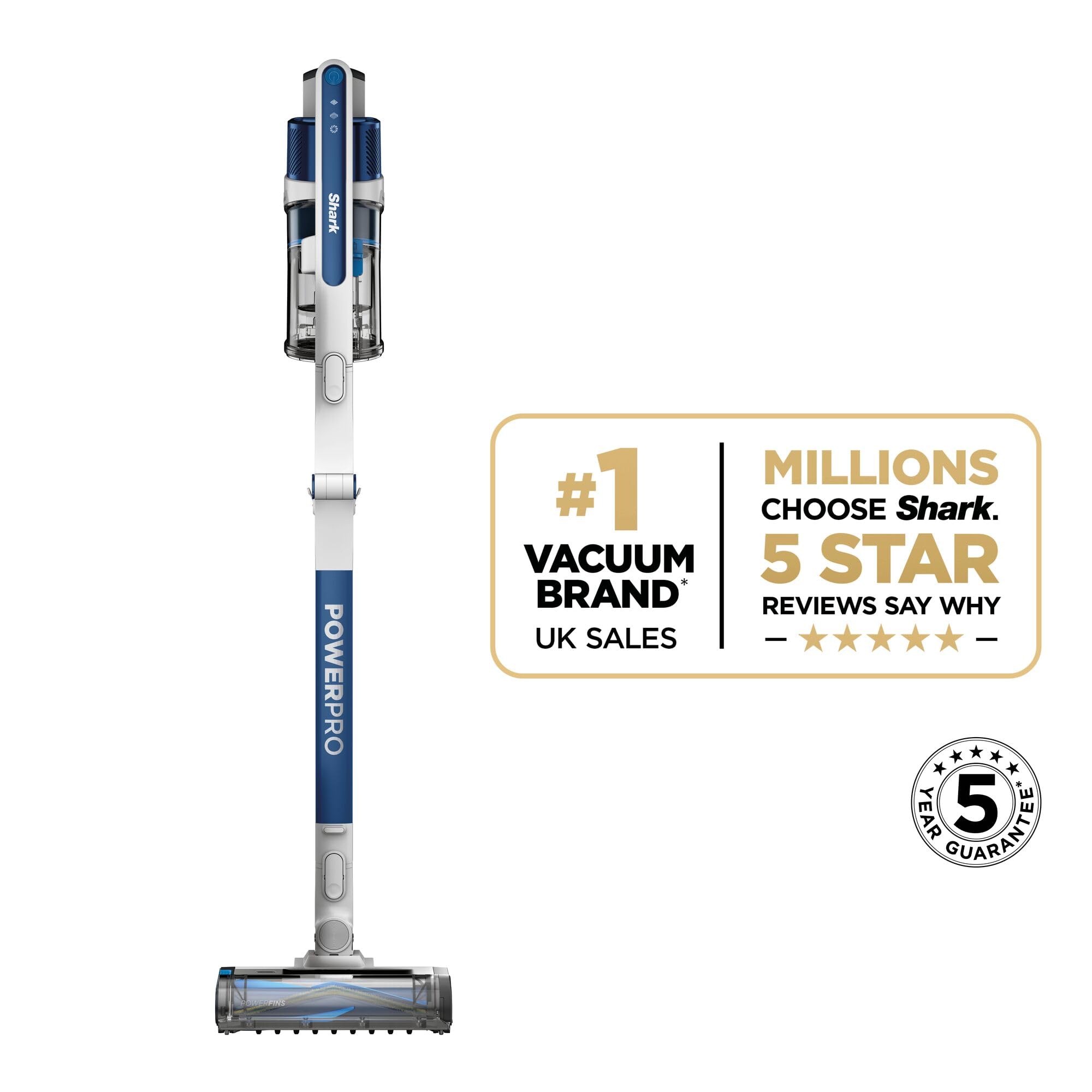 Shark PowerPro Cordless Stick Vacuum Cleaner, Navy Metallic, IZ380UK