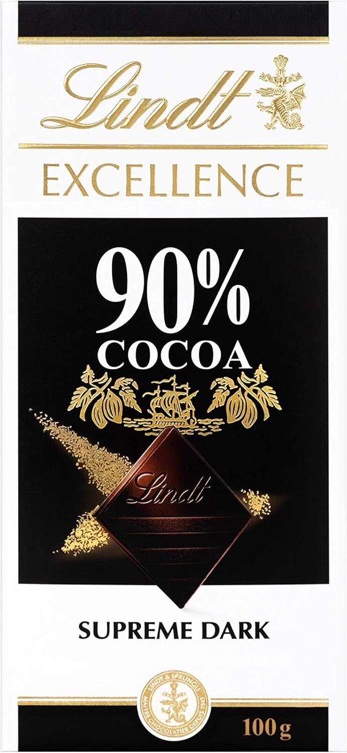 Lindt EXCELLENCE Dark 90% Cocoa Dark Chocolate Bar, 100 g (£2.66 S&S)