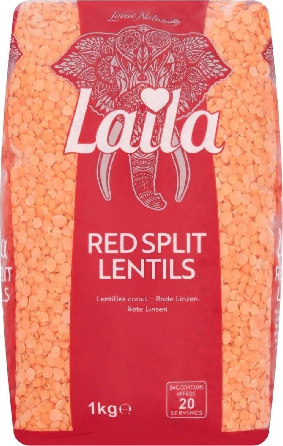 Laila Red Split Lentils 1Kg (Pack of 1)