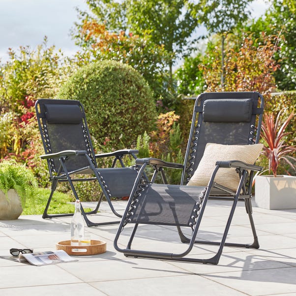 Helsinki Set of 2 Reclining Sun Lounger Chairs (free c+c)