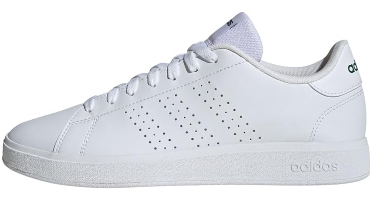adidas Advantage Base 2.0 Shoes, Cloud White Collegiate Green - Various Sizes UK