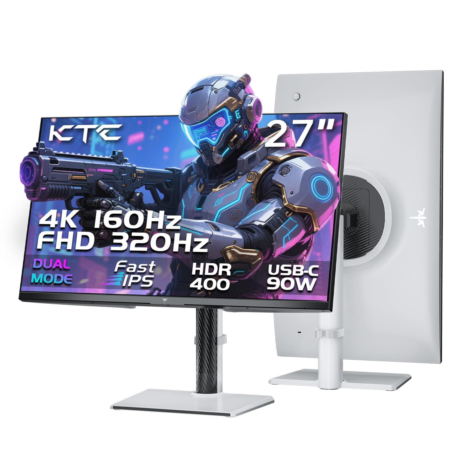 KTC 4K Gaming Monitor 27 Inch | Dual Mode 4K@160Hz/FHD@320Hz| IPS |1ms|HDR400. Sold by Ktcmonitor-Official /FBA