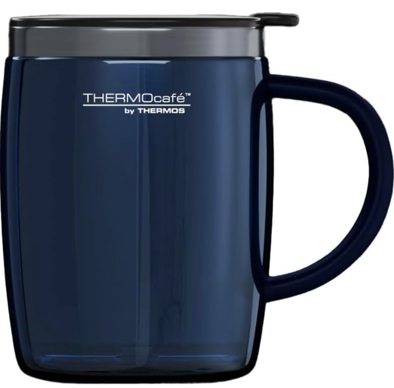 Thermos Translucent Desk Mug, Stainless Steel, Blue 450ml