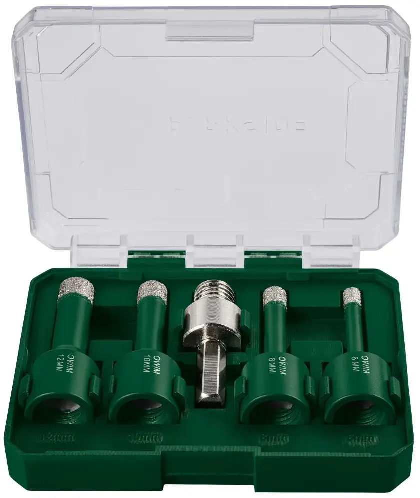 PARKSIDE Diamond Tile Drill Bit Set For M14 Thread - 5 Pieces / Diamond Tile Drill Bit Set For ¼" Hex Shank - 5 Pieces