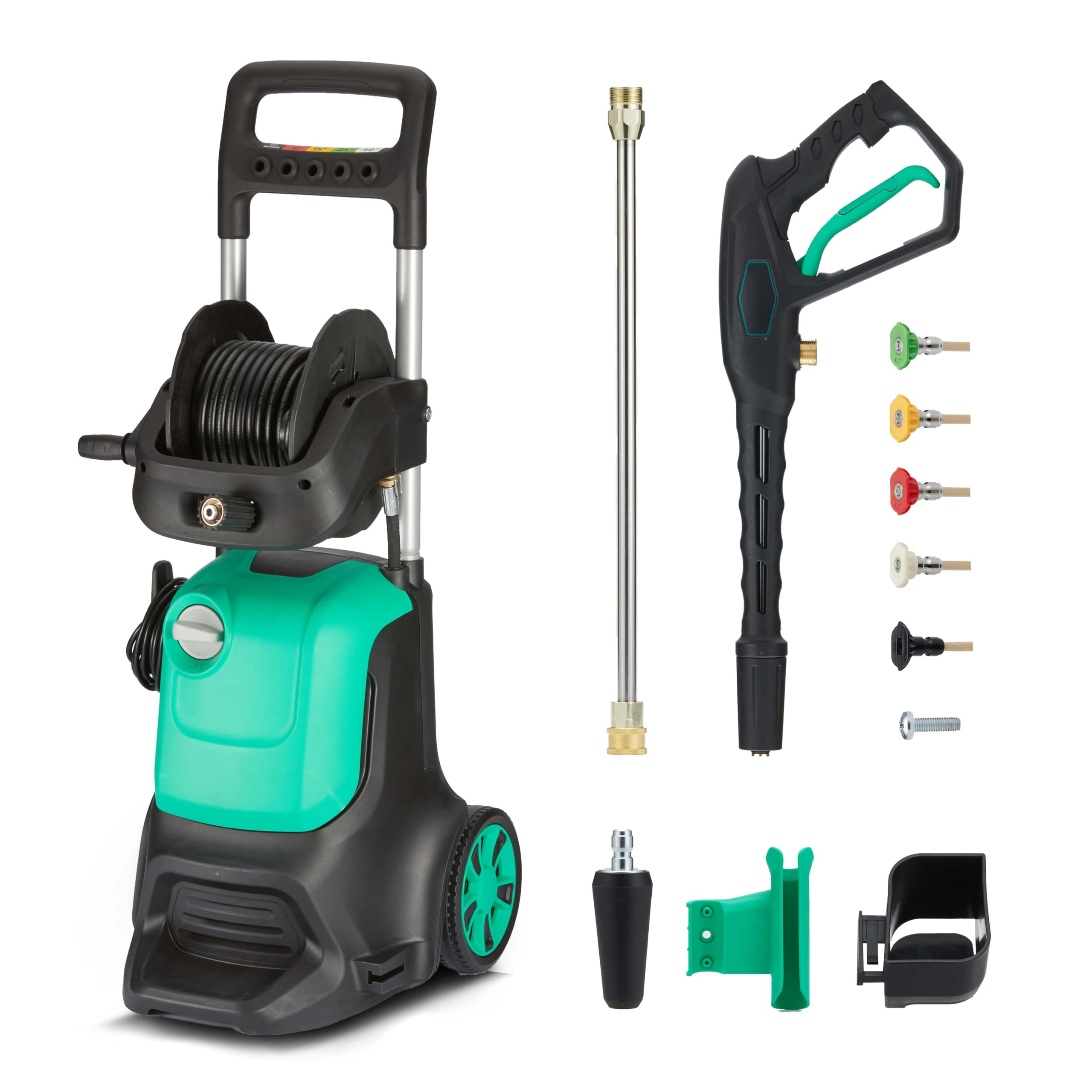 Amazon Basics DPW2102 Corded Pressure Washer 2200W, Max 145 Bar, Green - Like New - Sold By Amazon Resale