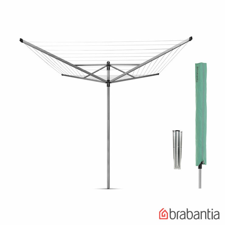Brabantia Lift-O-Matic 50m Rotary Airer 50m With Ground Spike + Cover