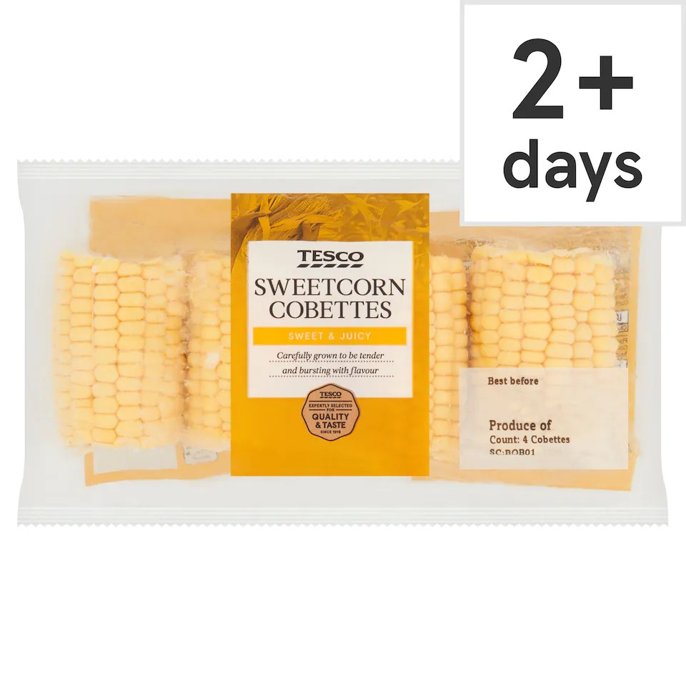 Tesco Sweetcorn Cobettes 4 Pack - Clubcard Price